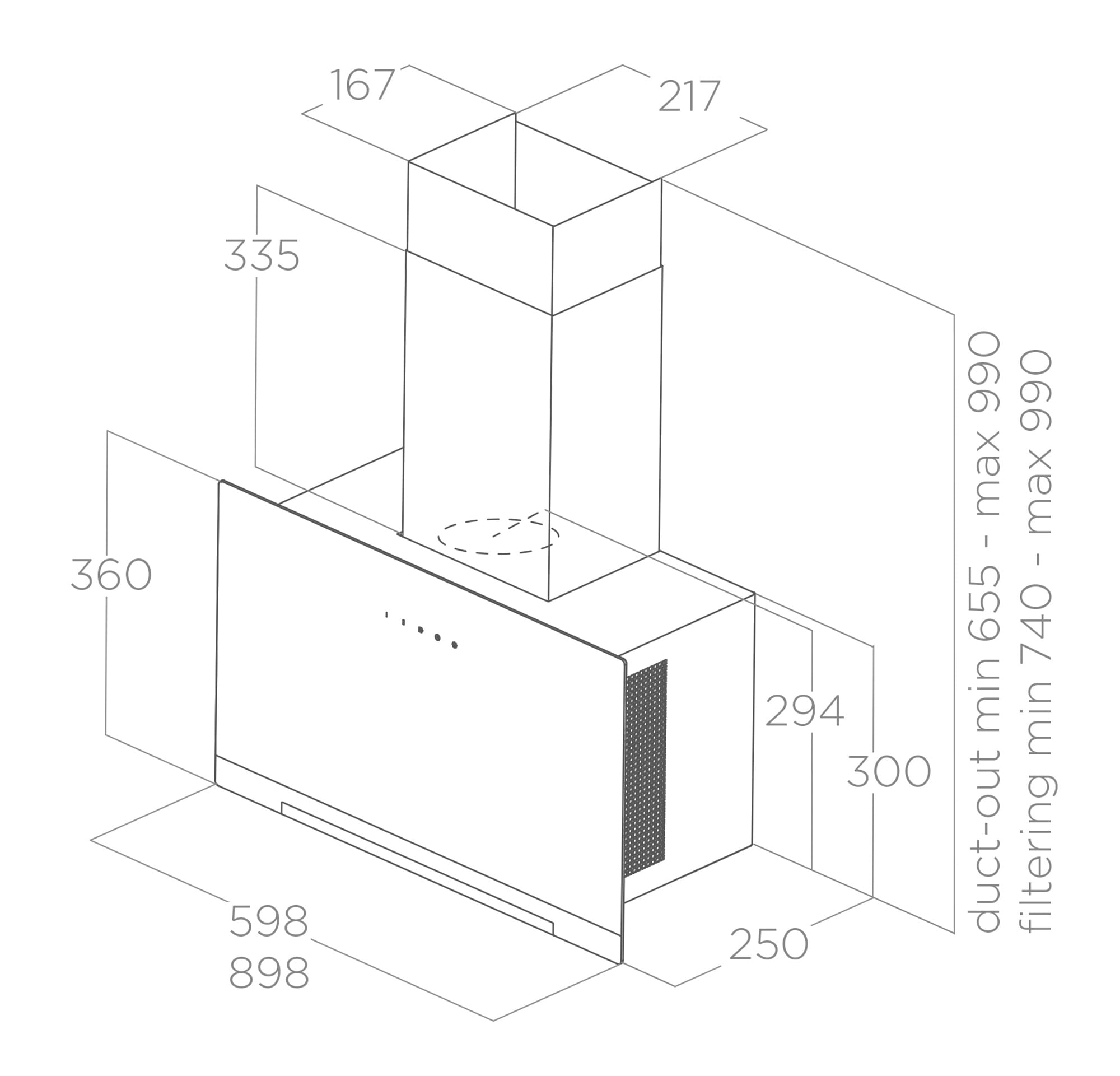 Odsavač par Stěna APLOMB black 60 tech sheet