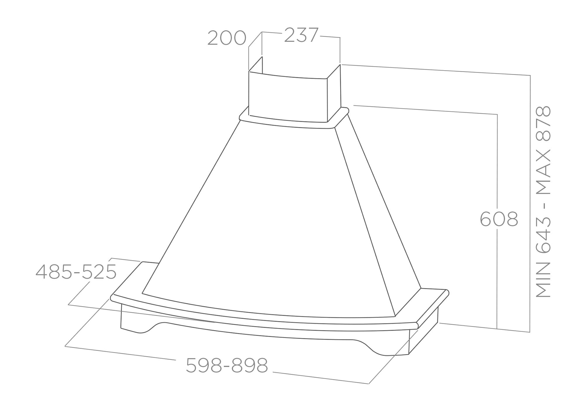 Hoods Wall mounted CORALINE white 60 tech sheet