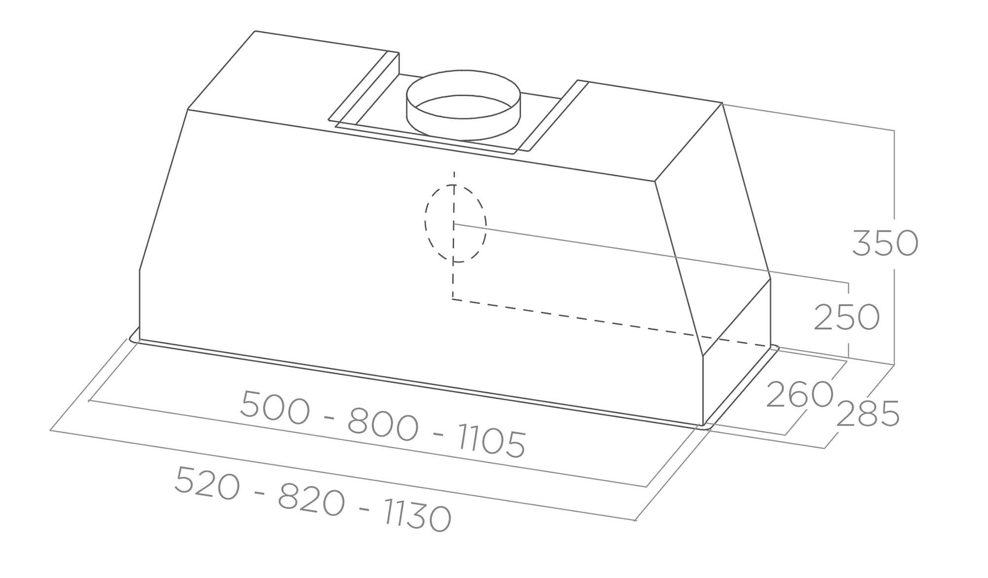 Dunstabzugshauben Einbaugerät CT35 PRO inox 60 tech sheet