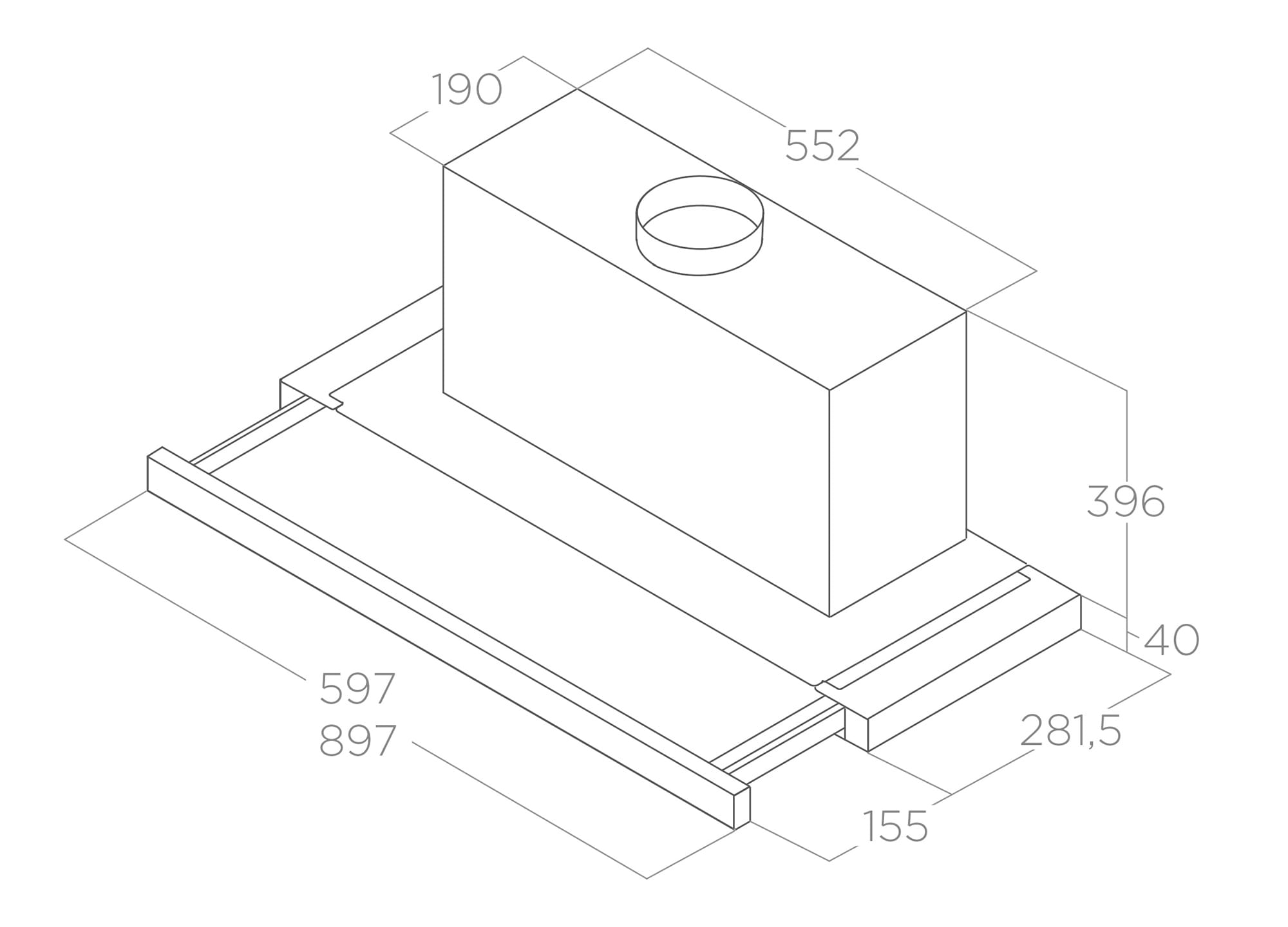 Odsávače Vstavané ELITE 35 grey 90 tech sheet