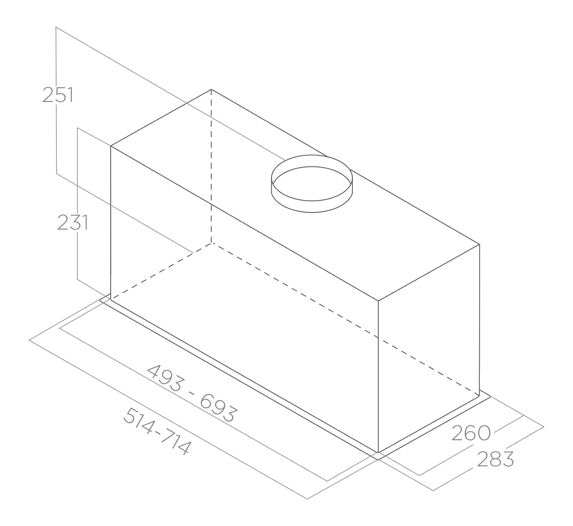 Cappe Incasso FOLD grey 60 tech sheet