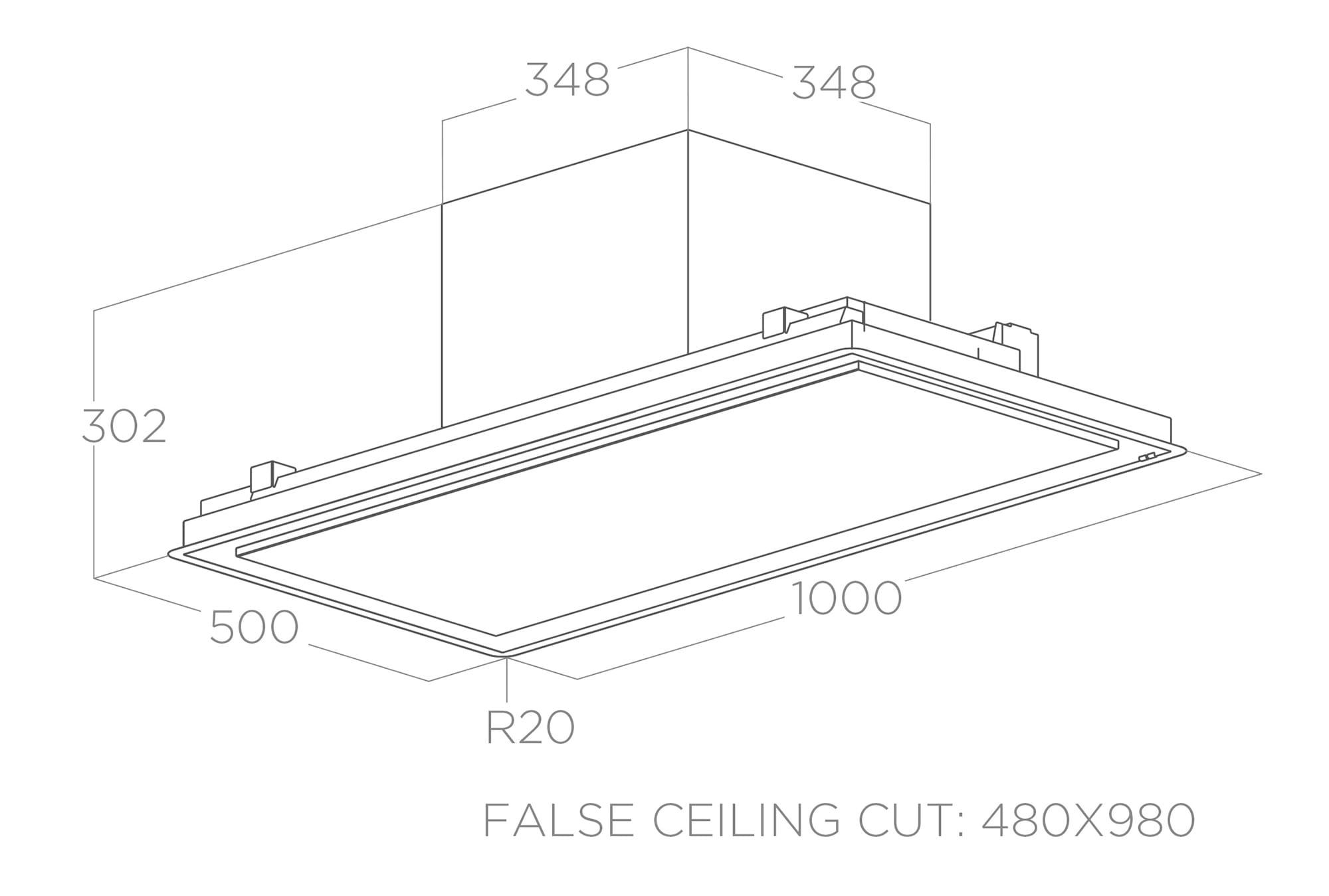 Hoods Ceiling ILLUSION custom 100x50 tech sheet