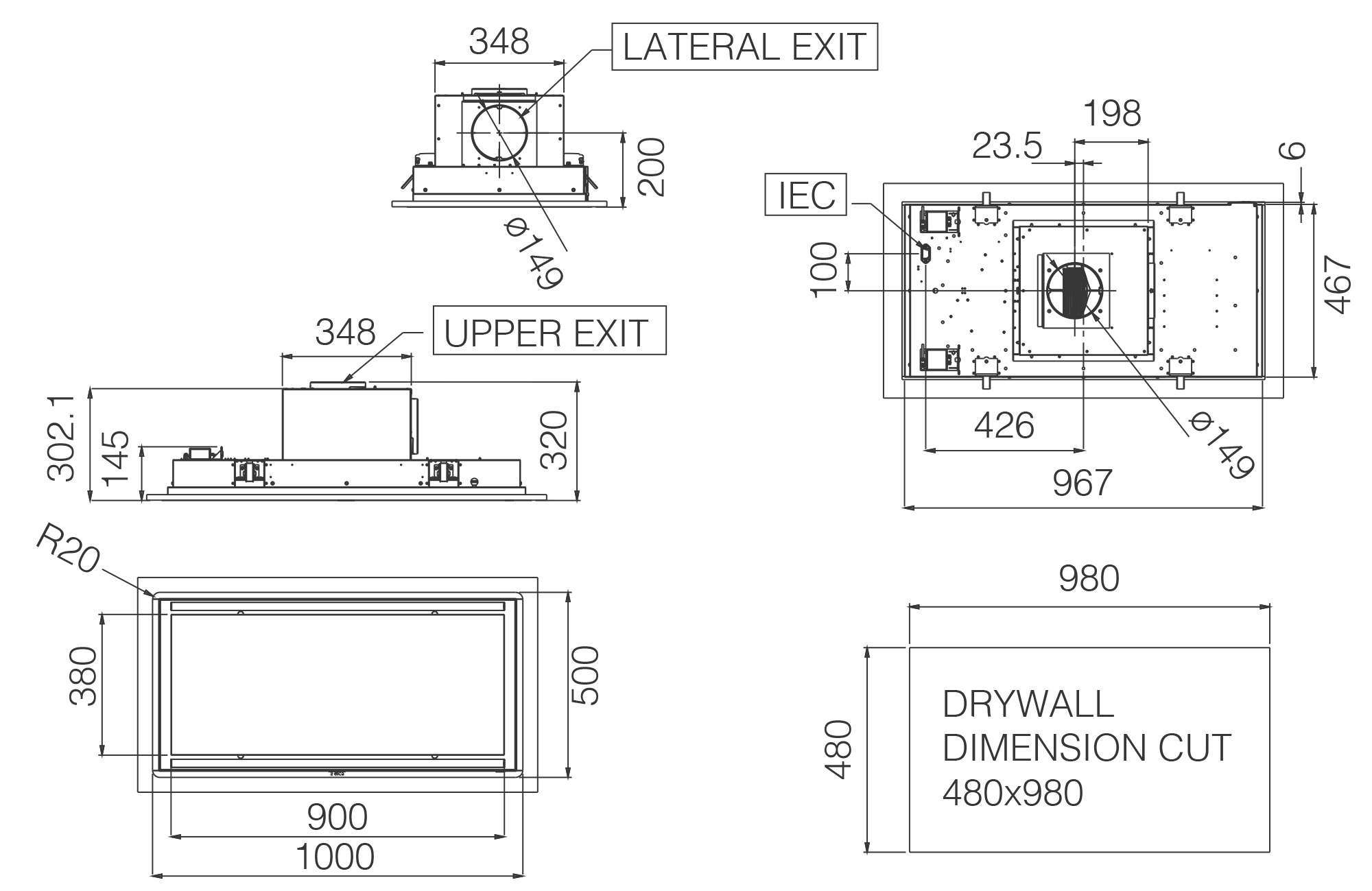 Hottes  ILLUSION custom 100x50 tech sheet