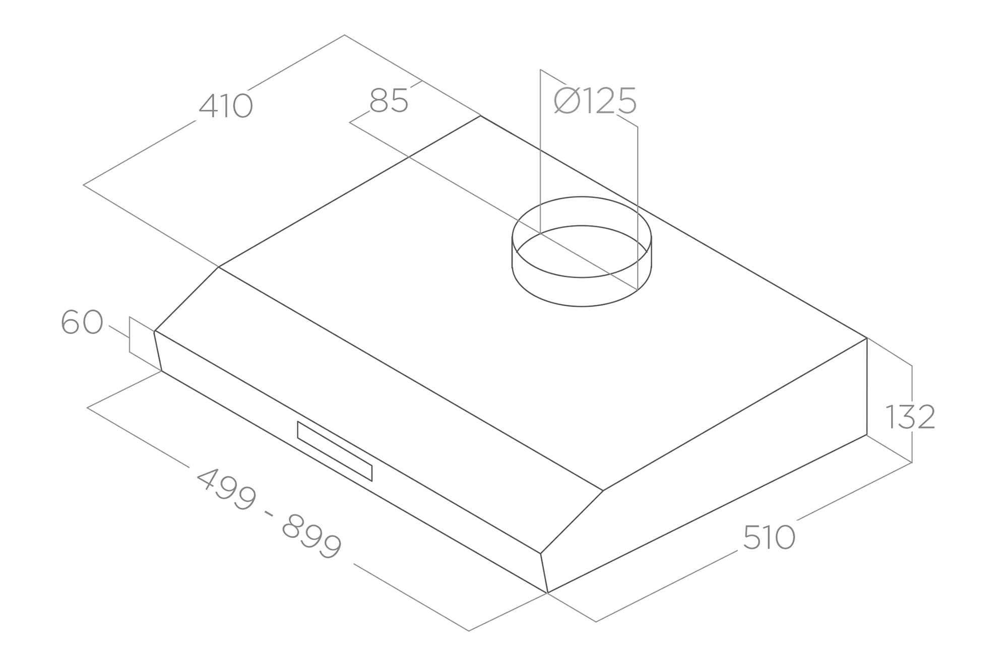 Odsavač par Vestavěný KREA white 60 tech sheet