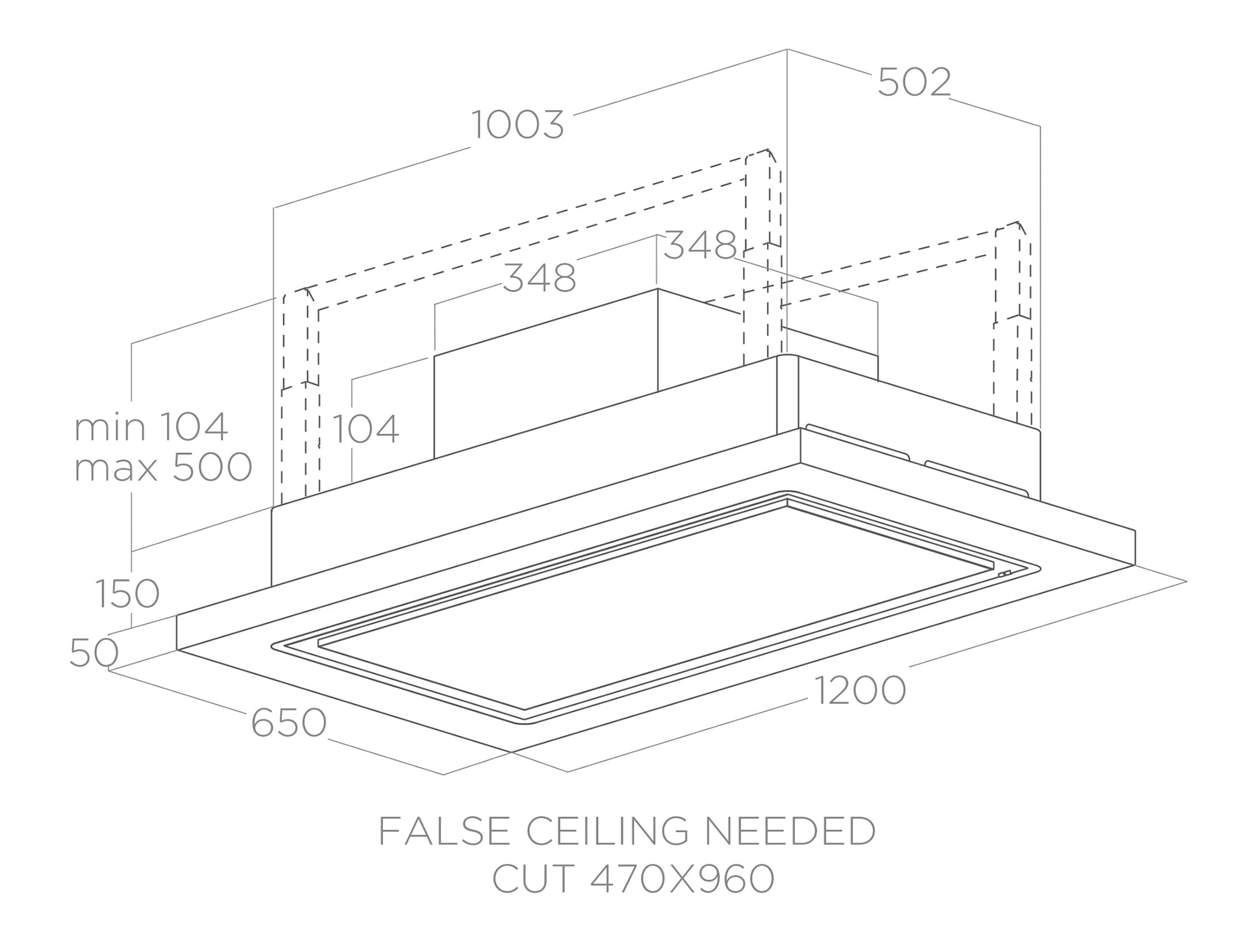 Hoods Ceiling LULLABY Oak + White 120x65 tech sheet