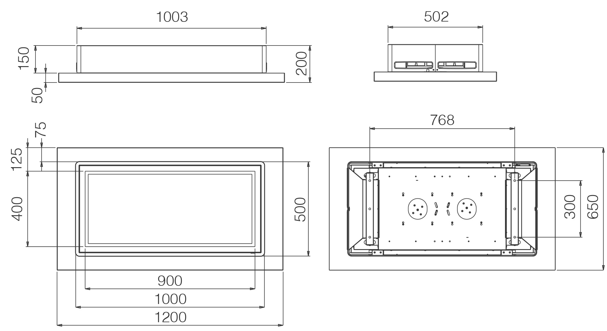 Hoods Ceiling LULLABY Oak + White 120x65 tech sheet