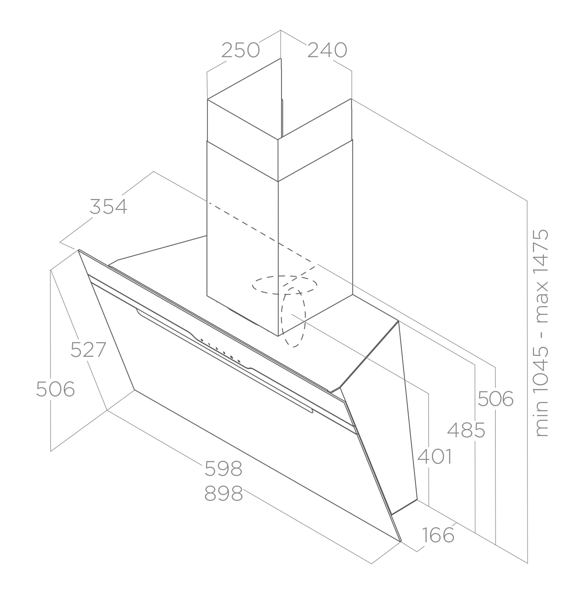 Вытяжки  MAJESTIC black 90 tech sheet