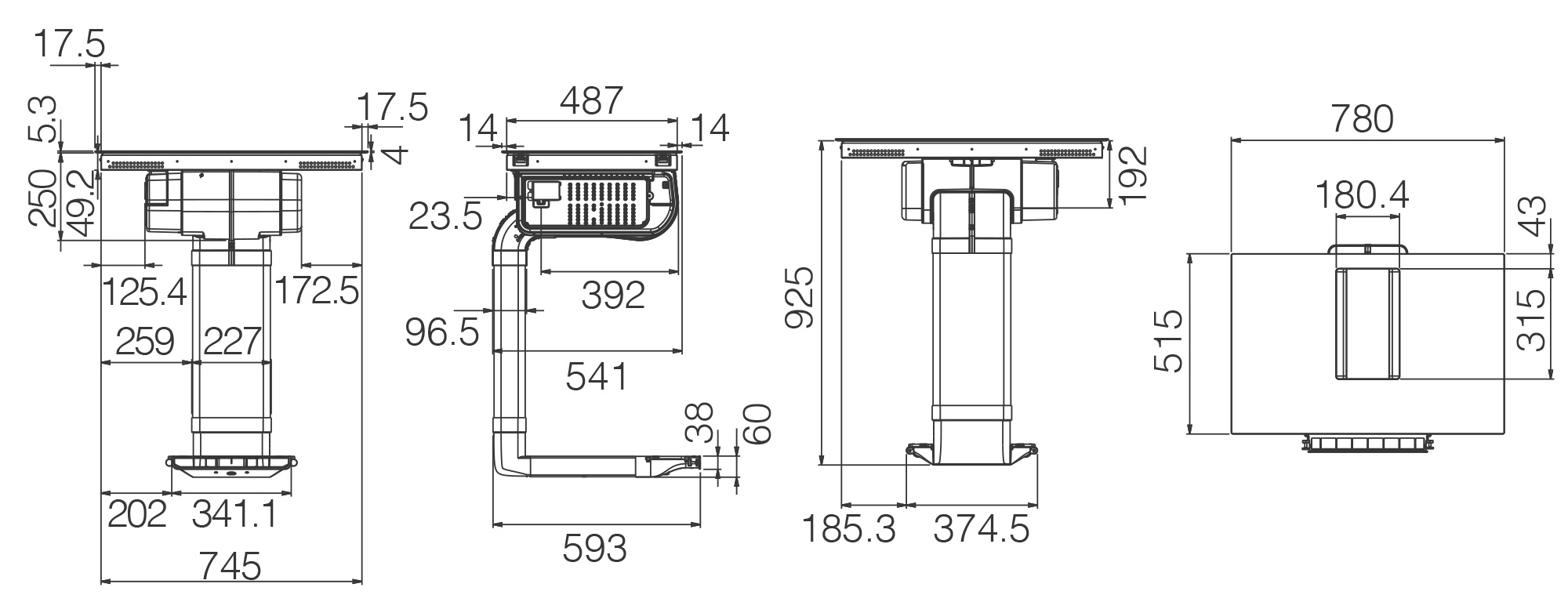 Варочные панели Варочные панели с вытяжкой NIKOLATESLA ALPHA black 78x51,5x25 tech sheet