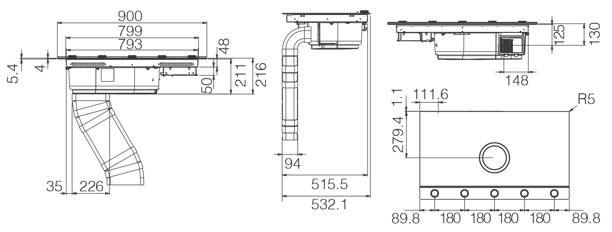 Placas de cocción Placas extractoras NIKOLATESLA UNPLUGGED black 90x53x21 tech sheet