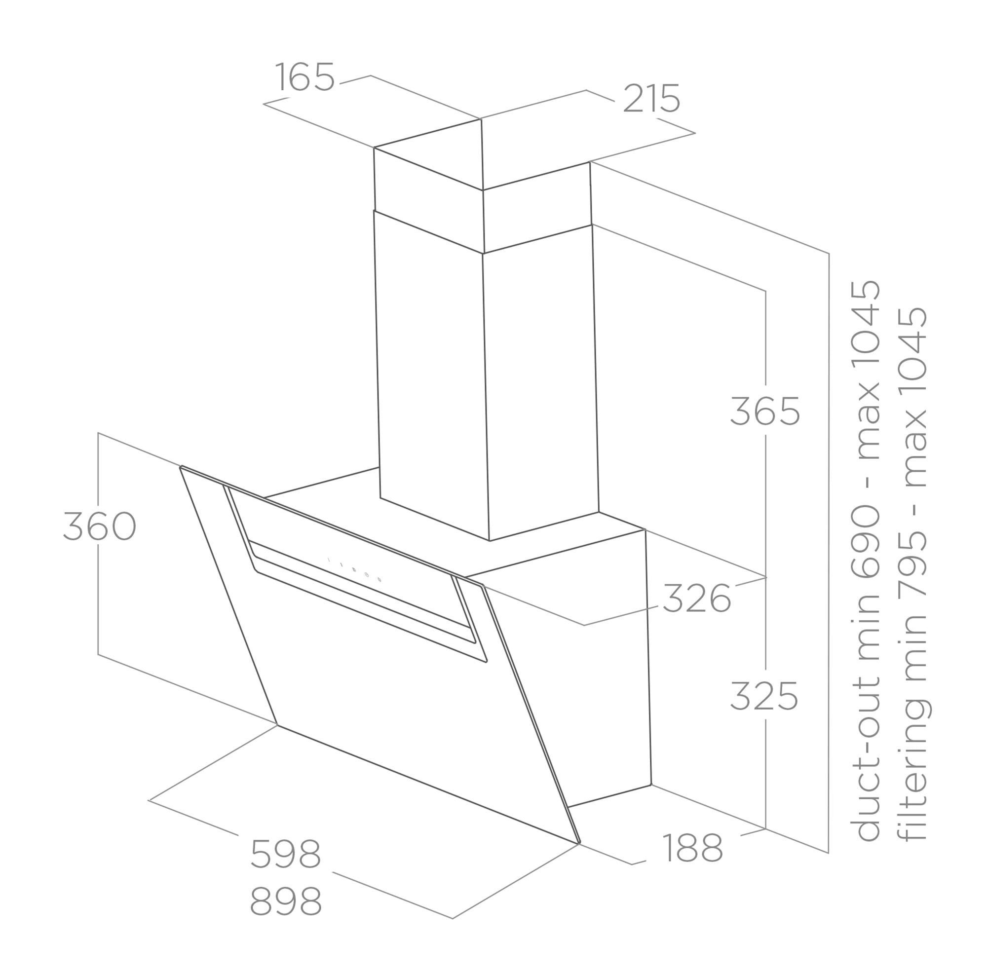 Hoods Wall mounted SHEEN-S black 60 tech sheet