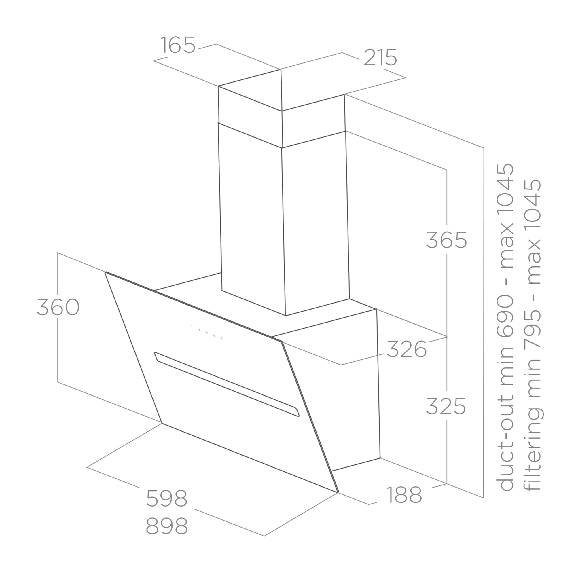 Hoods Wall mounted SHY-S black 60 tech sheet