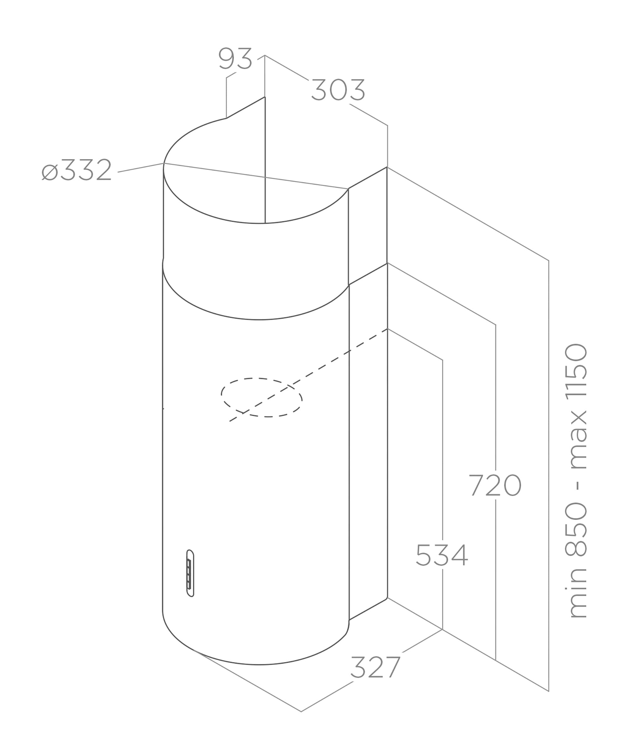 Hoods Wall-Mount STONE inox 33 tech sheet