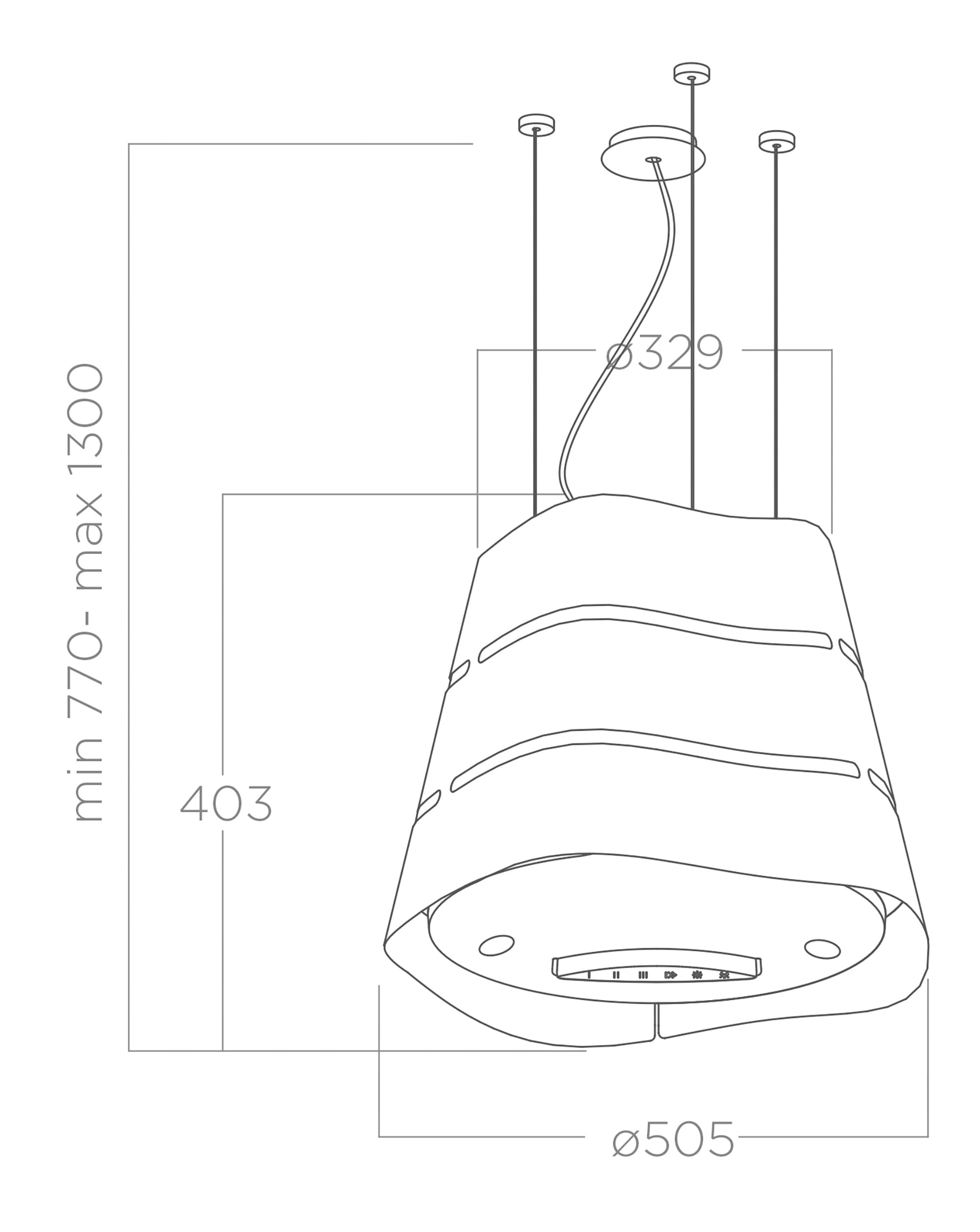 Davlumbazlar Ada WAVE UX black 51 tech sheet